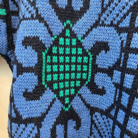 VINTAGE GIVENCHY | Givenchy Monsieur funky patterned knit crew neck sweater RARE - Picture 12 of 12